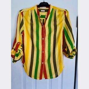 SUZIE KONDI Koubi Striped Cotton-Gauze Shirt